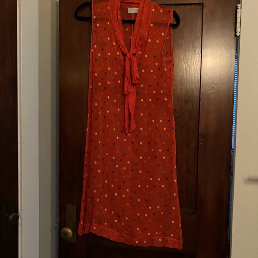 Polka Dot Midi Dress - Red - Picture 8 of 9